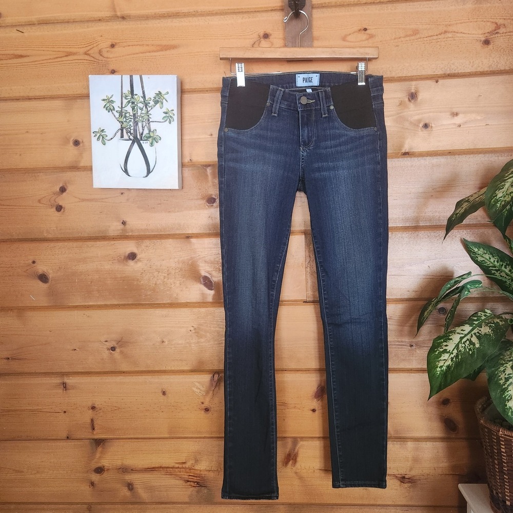 Paige Verdugo Ultra Skinny Maternity Jean in Nottingham Side Panel Stretch Sz 25